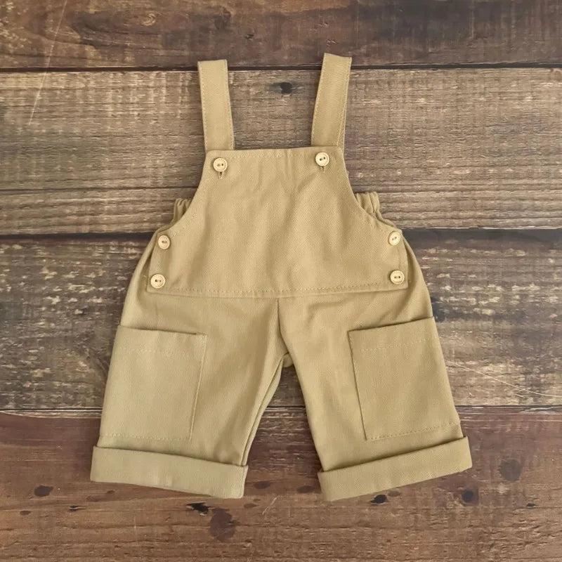 3pcs/set Adorable Baby Suit, Newborn Photography Outfits Retro Overalls Tool Kit + Hat, Western Cowboy Style Shooting Props