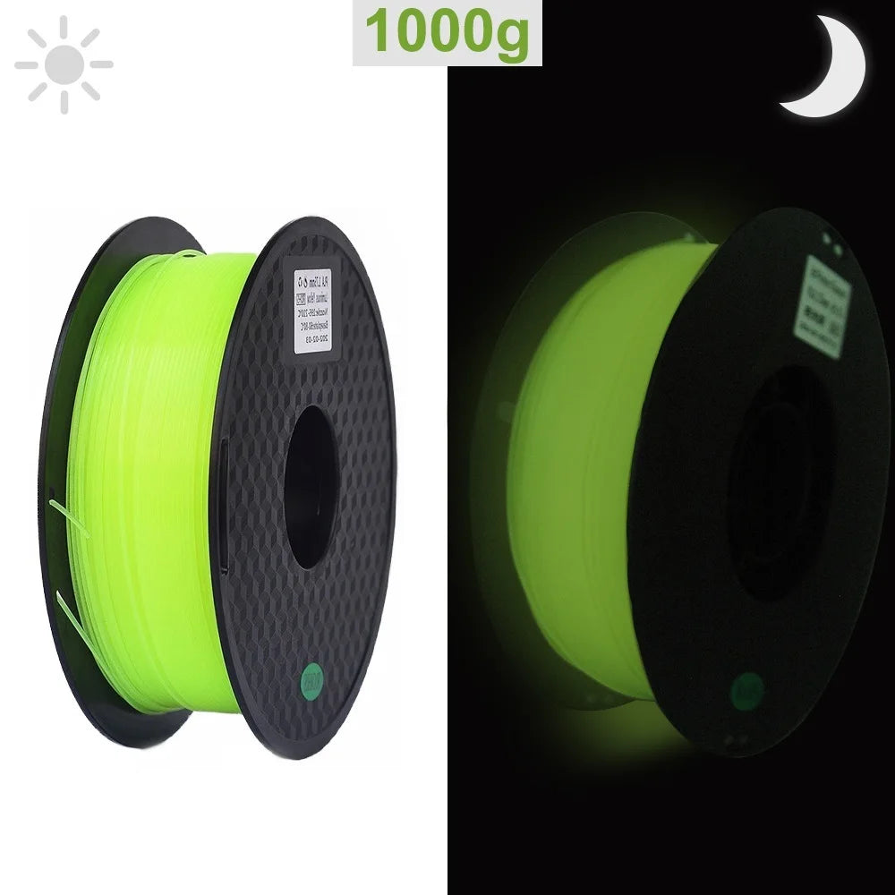 3D Printer Filament Glow In The Dark PLA 1.75mm 1kg 250g Luminous Filament PLA Blue Green Plastic Material Clear For FDM Printer