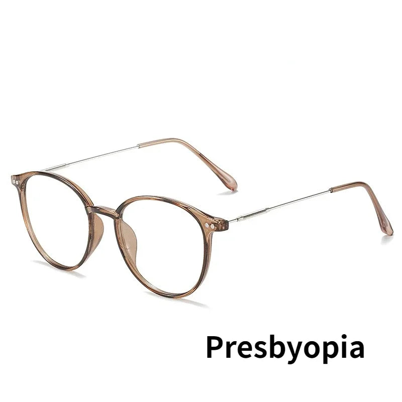 Intelligent Multifocal Reading Glasses Vintage Blue Light Blocking Prescription Presbyopia Eyeglasses Finished Near Far Eyewear