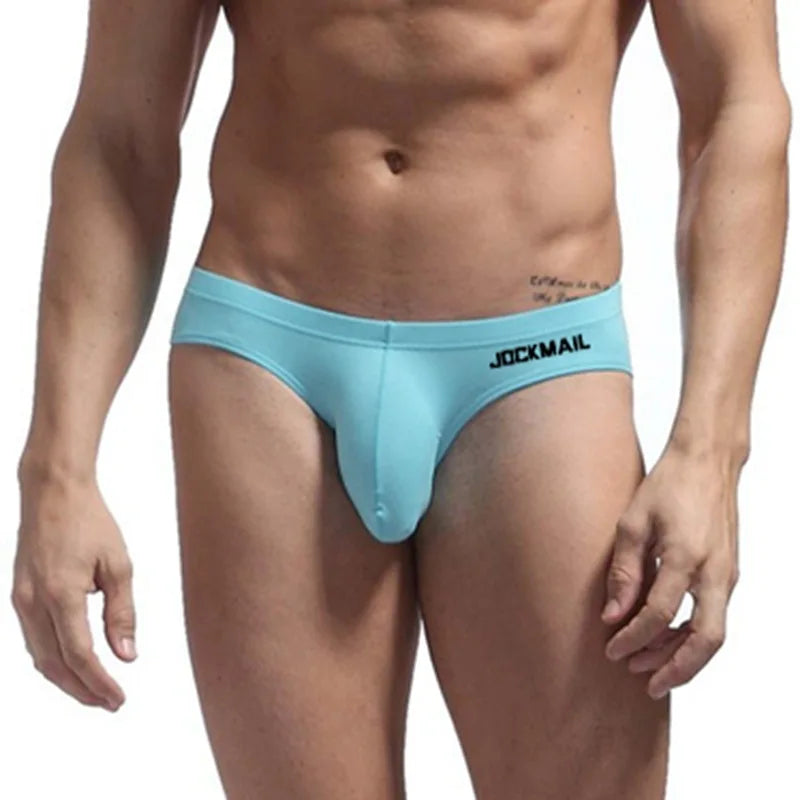 JOCKMAIL Summer New Men's Low Waist Panties Pink Sexy Gay Breifs Shorts Male Beach Bikini Bottoms Uderpants