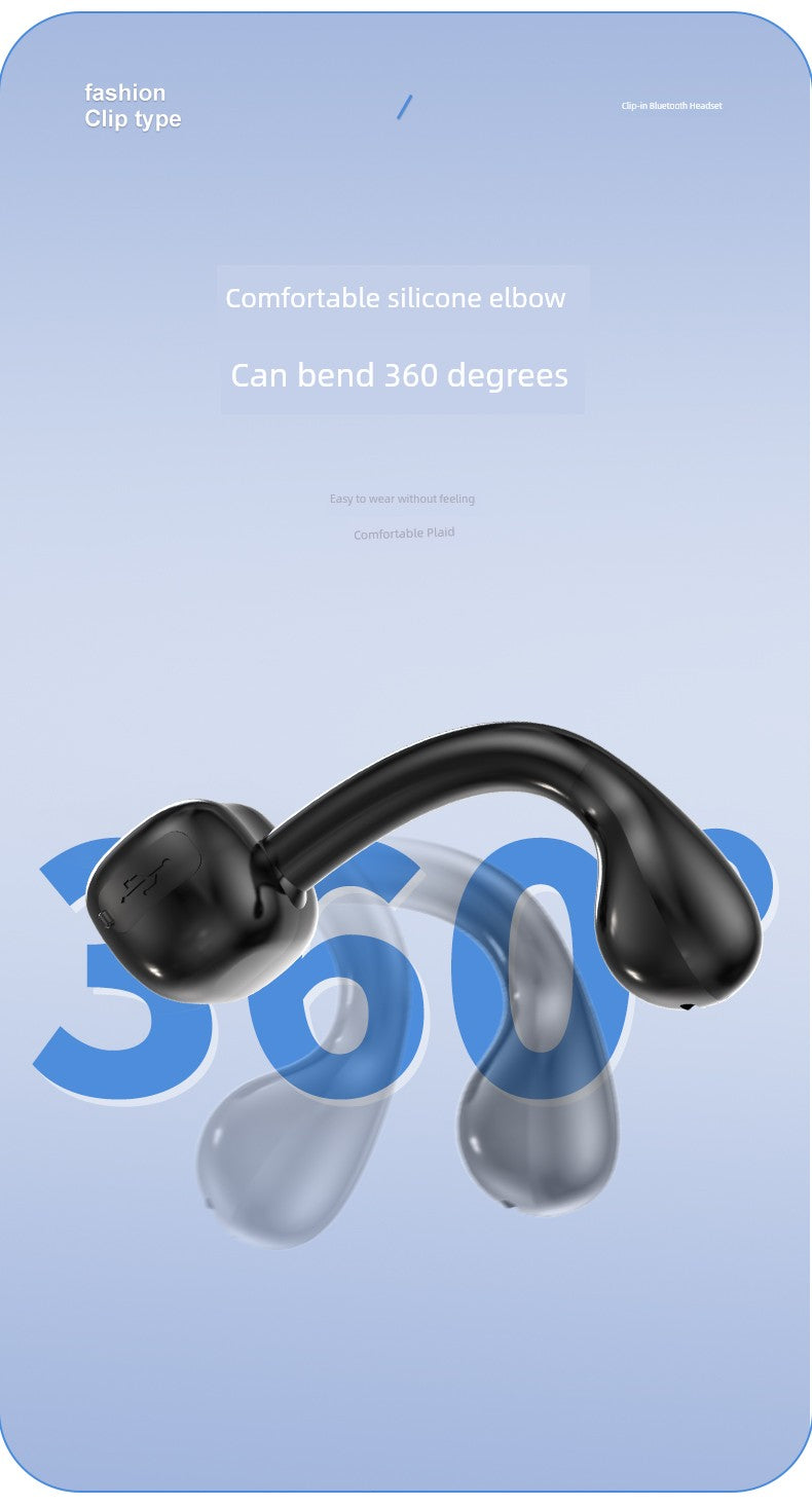 Non-Entry Ear Clip Bluetooth Headset Mini Running Painless Driving Rider Take-out Sports Single and Double Ear Hanging Long Standby