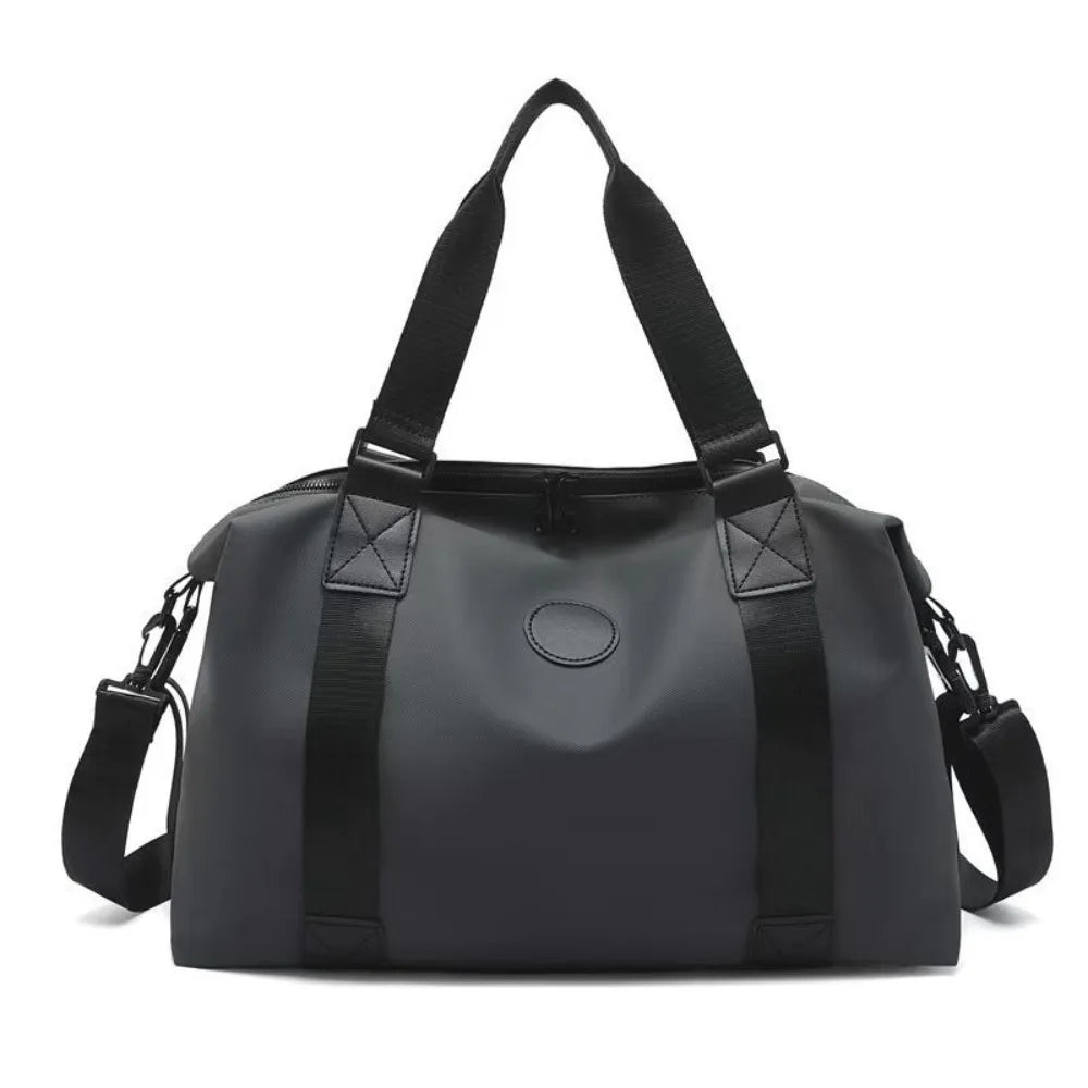 Large-Capacity Womens Travel Tote Bags Solid Color with Zipper Gym Fitness HandBag Overnight Bag Duffel Bag Sports Shoulder Pack