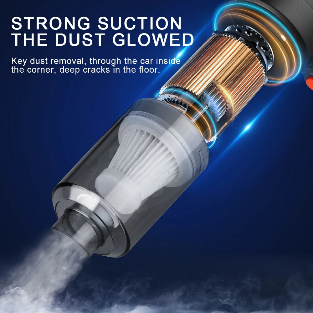 Wireless Car Vacuum Cleaner 120W Cordless Dust Handheld Auto Portabale Vacuum High-power Vacuum Cleaner For Home Office Car