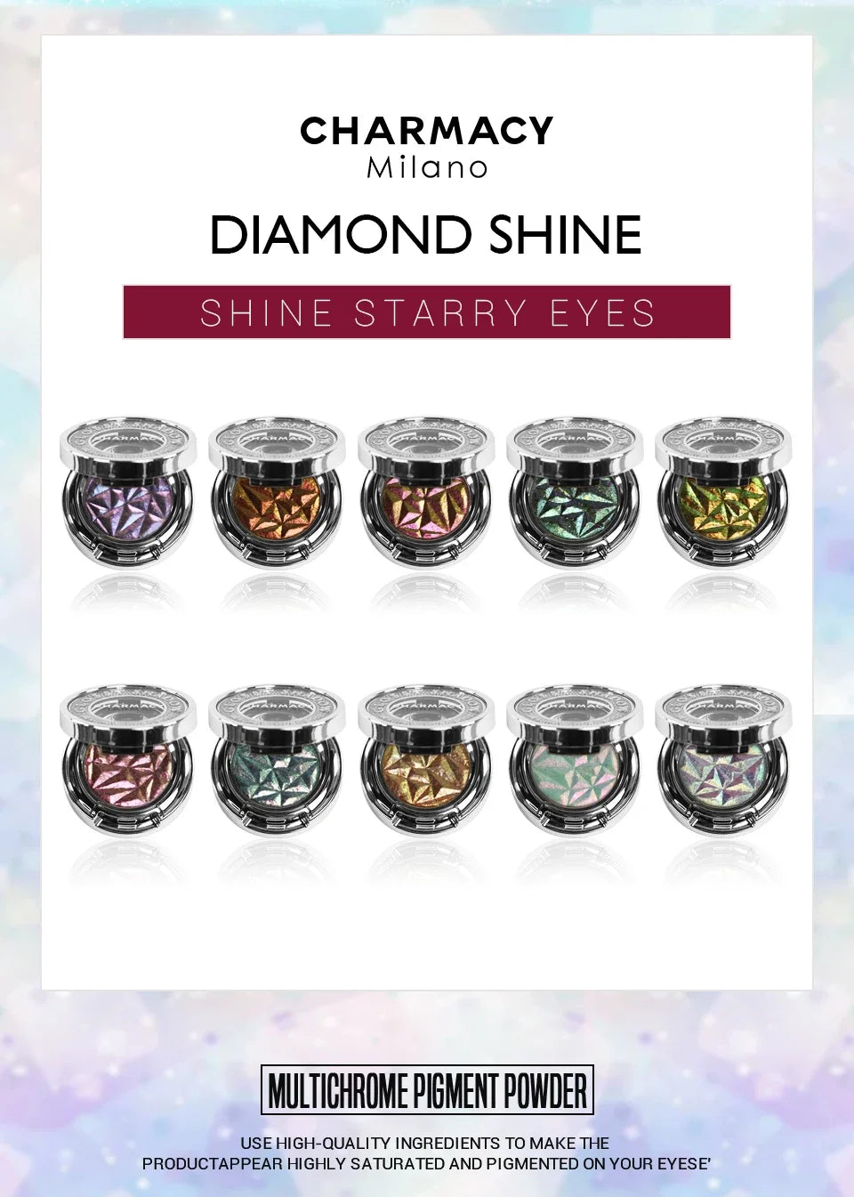 CHARMACY Multichrome Eyeshadow Palette High Pigment Waterproof Long Lasting Eye Shadow Makeup for Women