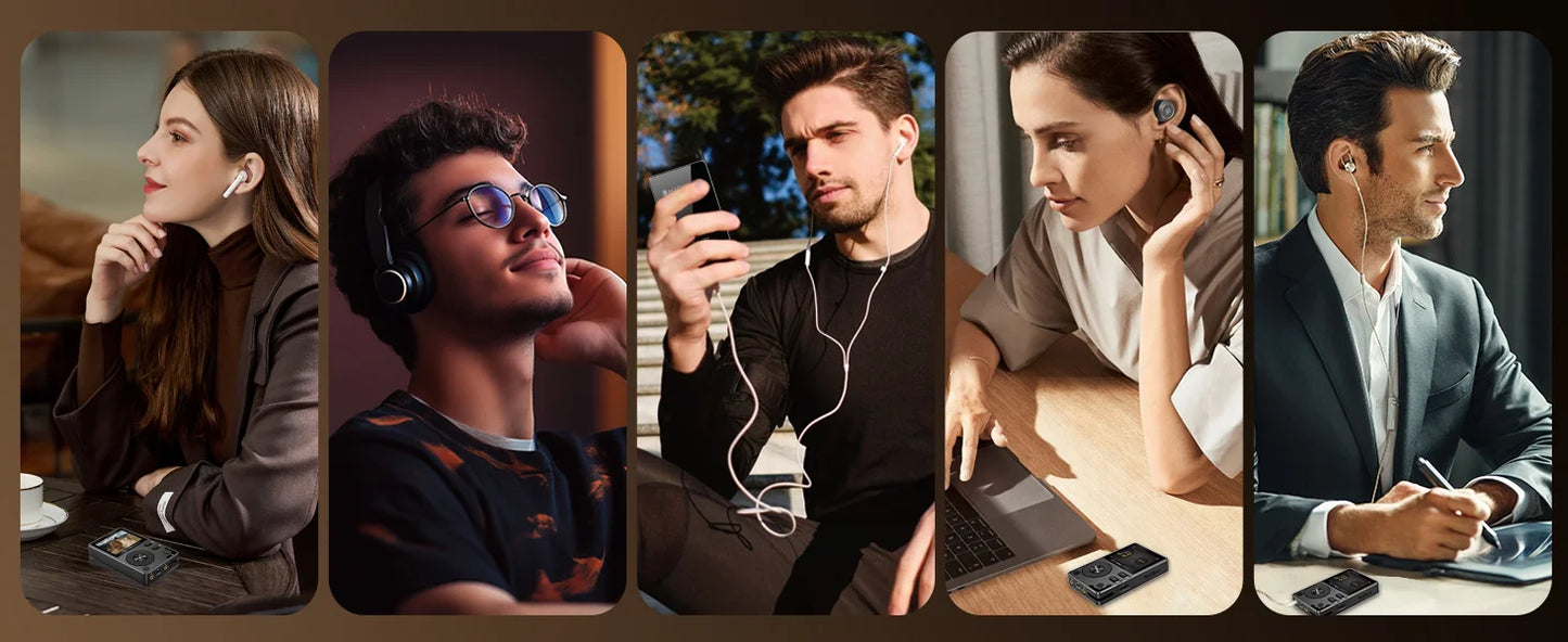 HIFI WALKER H2 Hi-Res MP3 Music Player Bluetooth Portable 128GB High Sound Quality  DAC FLAC APE Type-C Digital Audio Player