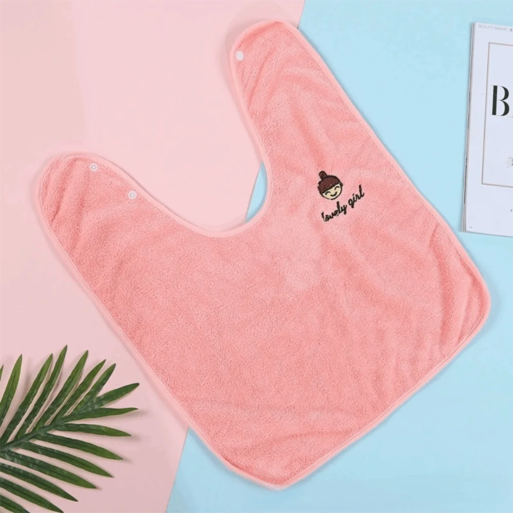 Soft Baby Bibs Skin Friendly Water Absorbent Children's Washcloth Adjustable Snaps Toddler Face Towel for Feeding Eating