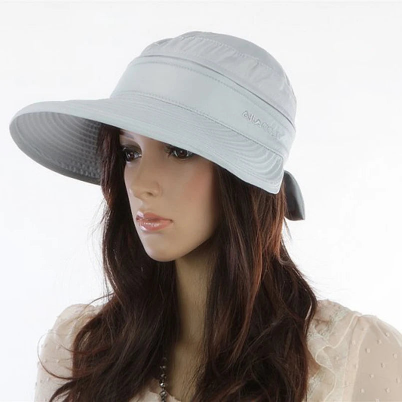 Sunscreen Folding Dome Outdoor Beach Travel Hiking Hats Fashion Sun Hat Women Girls Anti-Uv Female Visors Caps Golfing Cycling