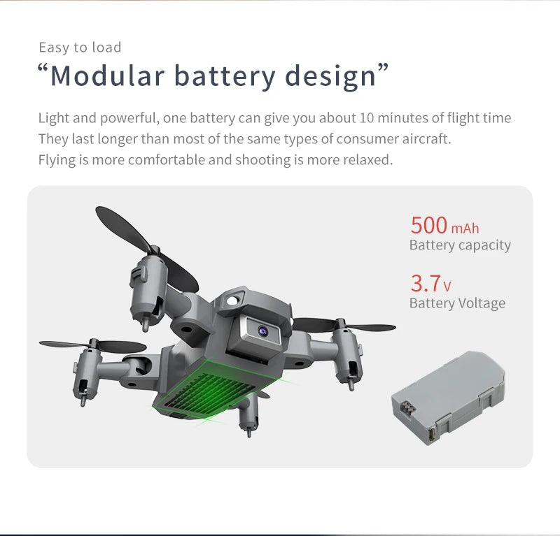 Mini Drone 4k HD Camera Aerial Aircraft Air Pressure Fixed Height Folding Pocket Remote Control Airplane Toys for Kids Gift