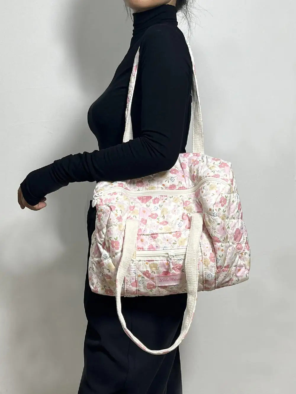 Korean Style Stroller Organizer Bags Flower Multi-pocket Floral Mummy Bag Portable Baby Care Storage Women Handbag Outdoor