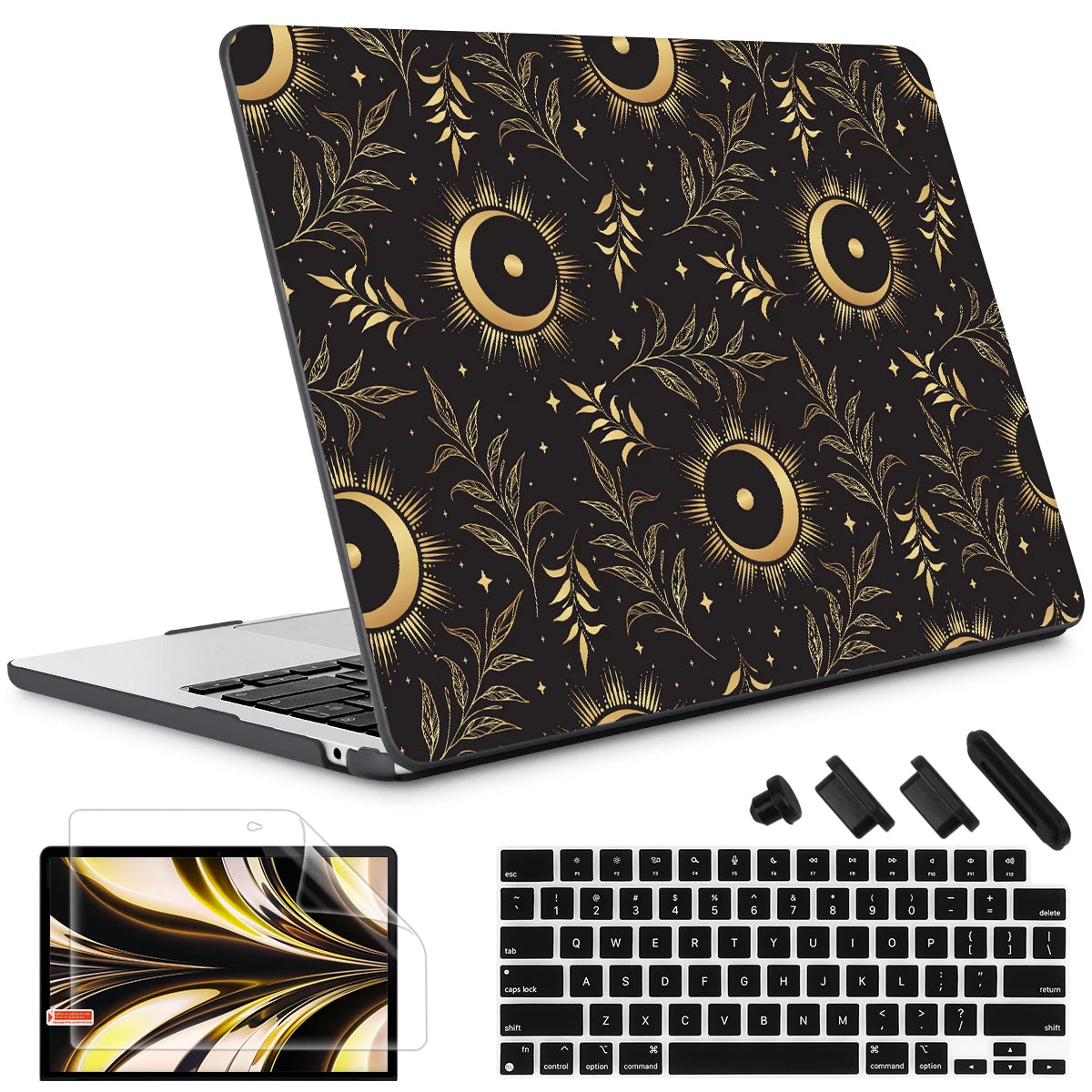 The Crown Cat Hard print case for MacBook 2025 M4 Air Pro 13 14 16 M2 2022 2023 A2681 A2779 A2780 Retina A1502 A2337 M1 A2289