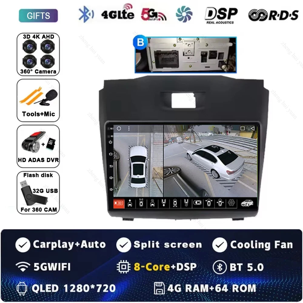 Android 15 Car Carplay Player For Chevrolet Holden S10 TRAILBLAZER COLORADO ISUZU DMAX GPS Radio Audio Multimedia Stereo BT Navi