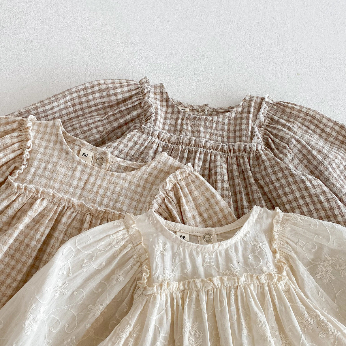Spring Baby Girls Sets Girls Cotton Plaid Lace Blouse+Bottom Shorts Set for Kids Infant Outfits 0-3T Baby Girl Clothing Outfits