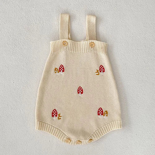 Autumn Winter Newborn Baby Girls Knitting Clothing Set Floral Embroidery Cardigan+Jumpsuit Infant Baby Knitted Clothes Suit