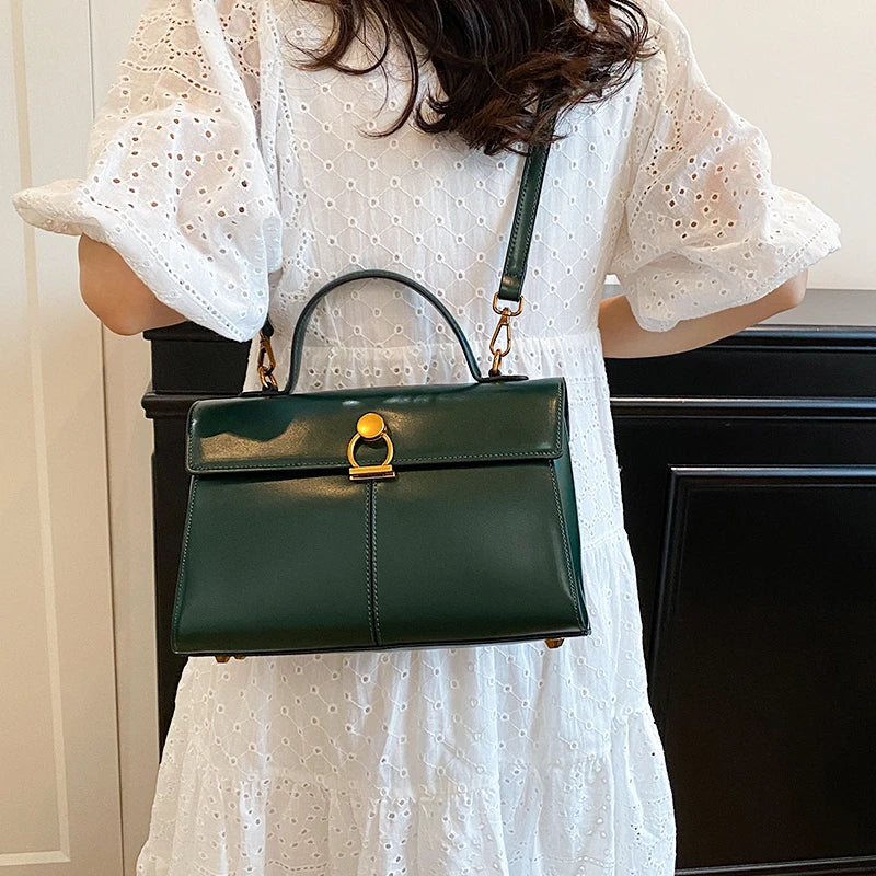 2025 New Classic Style Solid PU Square Shoulder & Crossbody Bags High Quality Sense of Luxury Simple Commute Handbags for Women