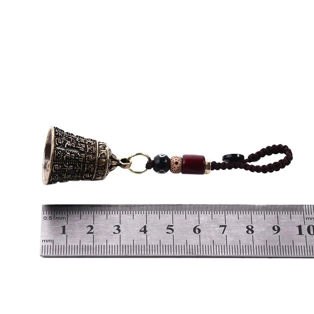 Interior Accessories Tibetan Buddhism Lucky Rope Brass bell Scripture Sutra Key Rings Car Key Chain Keyfob Car Key Chain