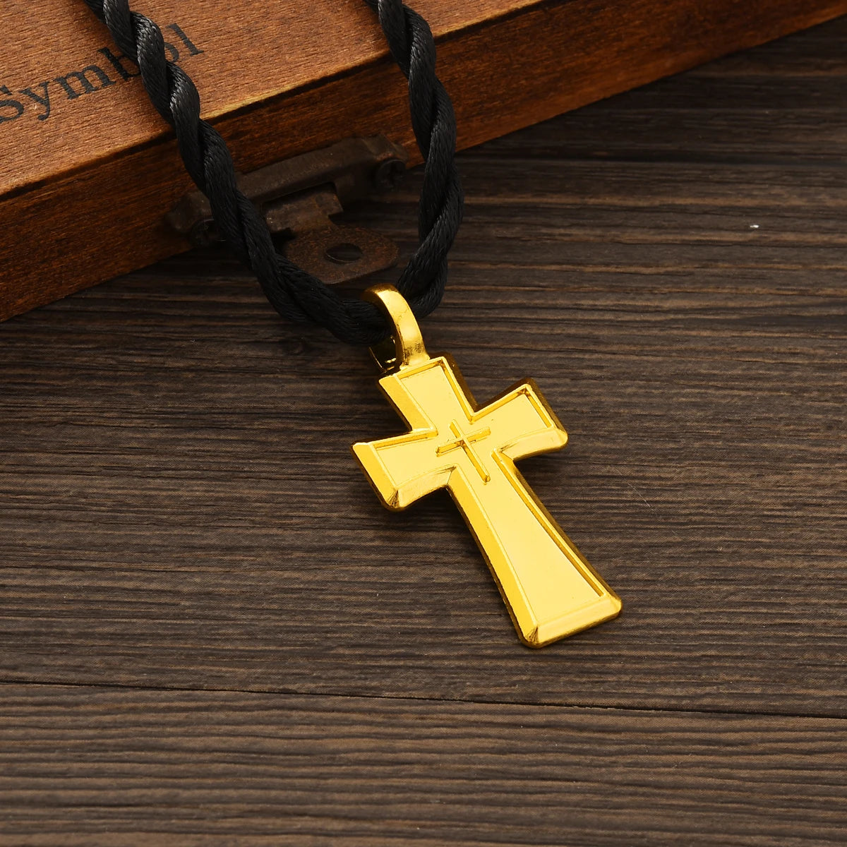 India 24K Gold Plated Small Cross Jewelry Accessory Set wholesale Necklace Pendant Ethiopia Dubai Wedding Party Bride Woman Gift