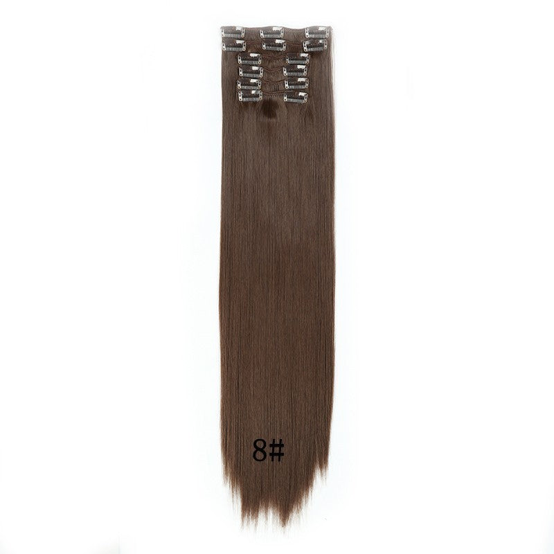 Wig Set One-Piece Seamless Long Straight Hair Piece Thickened Increase Hair Amount Nature Realistic Extension Hair Piece
