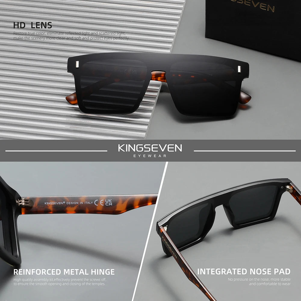 KINGSEVEN Polarized Rimless Frame Men Women Sunglasses Fashion Anti-UV400 Eyewear Travel Summer Glasses
