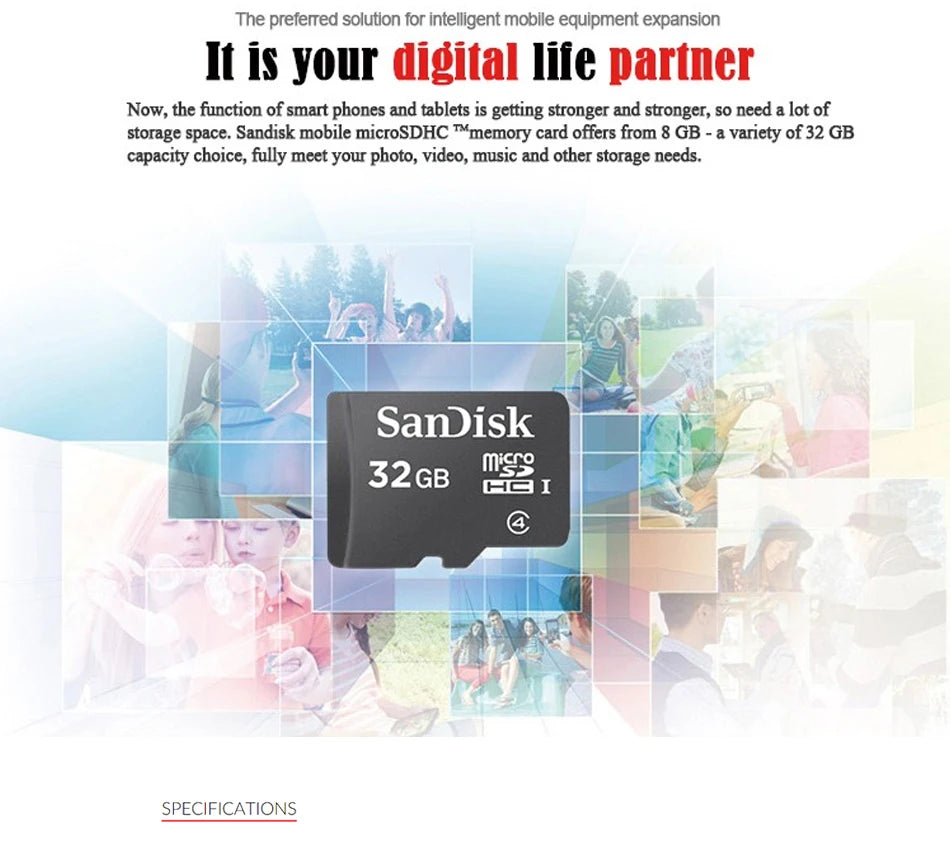 SanDisk Ultra MicroSDXC UHS-I Memory Card C10 Full HD A1 SanDisk MicroSDHC C4  MicroSD Card Trans Flash Card for Android Phone