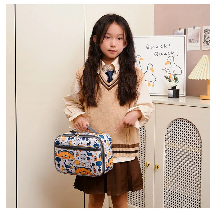 New lunch box bag large capacity kindergarten schoolbag storage bag and high appearance level lunch bag