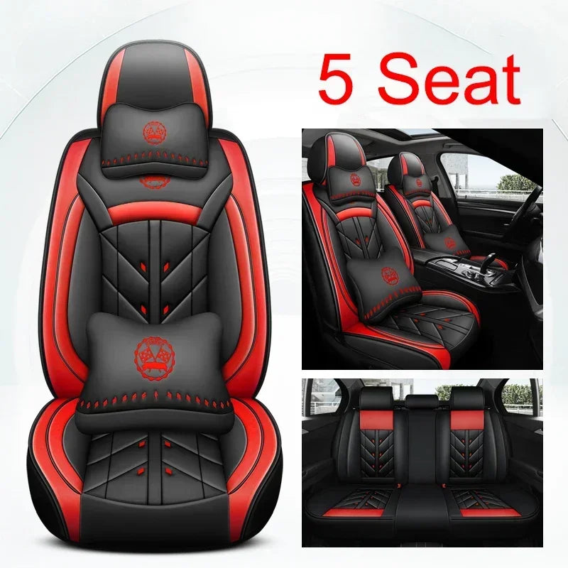 Universal Style Full Coverage Car Seat Cover for Ford Focus Mk4 Audi A6 4F W211 Skoda Kodiaq Clio 4 Car Accessories Pu Leather
