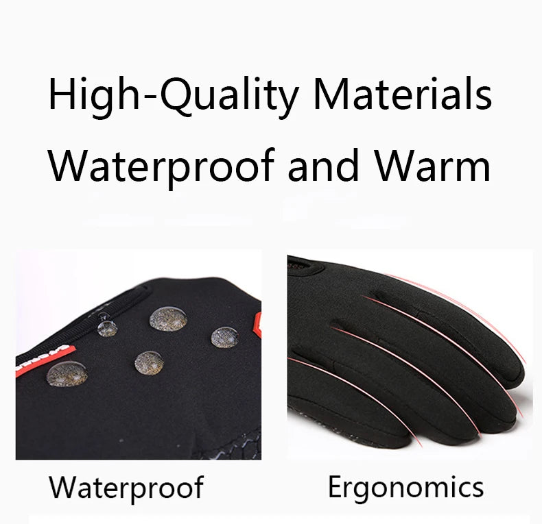 2024 Winter Warm Touchscreen Men's Gloves Sports Fishing Waterproof Ski Army Bike Snowboard Skis Skid Zipper Ladies Gloves