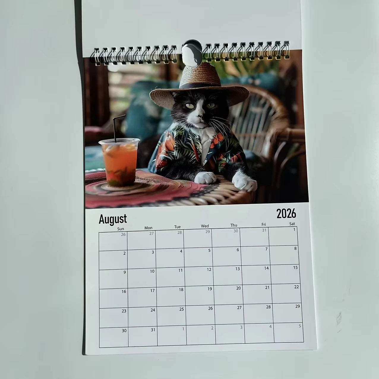 2026 Garden Cat Wall Calendar 12-Month Daily Weekly Planner Desk Organizer Table Decor Agenda Organizer Calendar for Bedroom