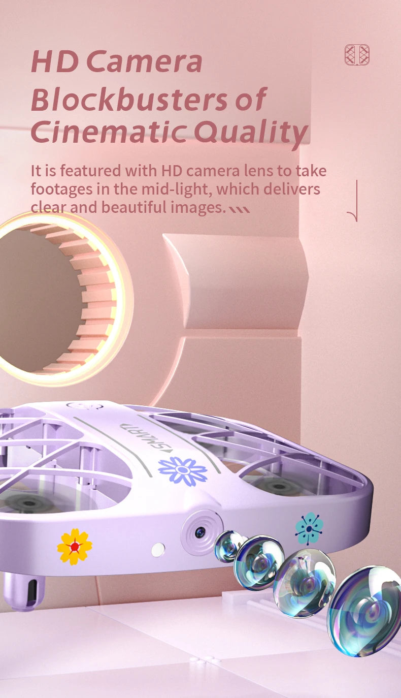 Mini Drone With 4k Professional Camera Air Hover 360° Roll Wide-Angle Camera Portable Long Life Remote Control Helicopter Toy