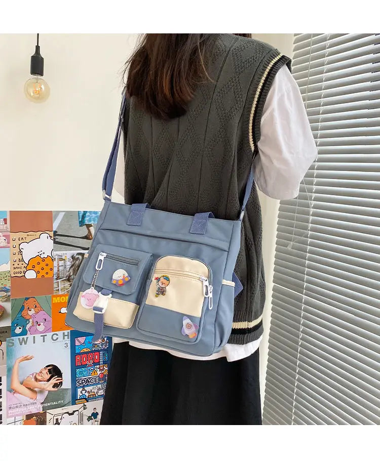 Canvas Handbags Messenger Bags for Women Waterproof Nylon Tote Shoulder Bag Oxford Ladies Handbag Crossbody Bag Girl Satchels