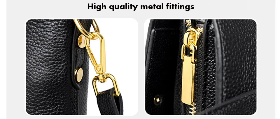 100% Genuine Leather Handbags for Women Fashion Small Shoulder Bag Ladies Cowhide Crossbody Bag Luxury Messenger Bags Designer