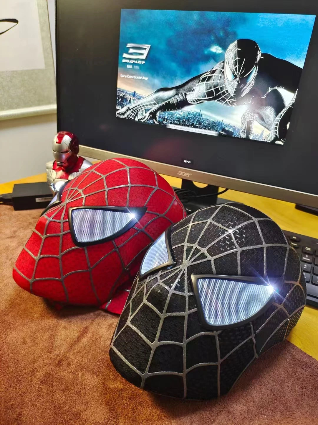 1:1 Marvel Spider-Man Tobey Mask Spiderman Faceshell Detachable Lenses Mascara 3d Cosplay Costume Superhero Xmas Gifts Model