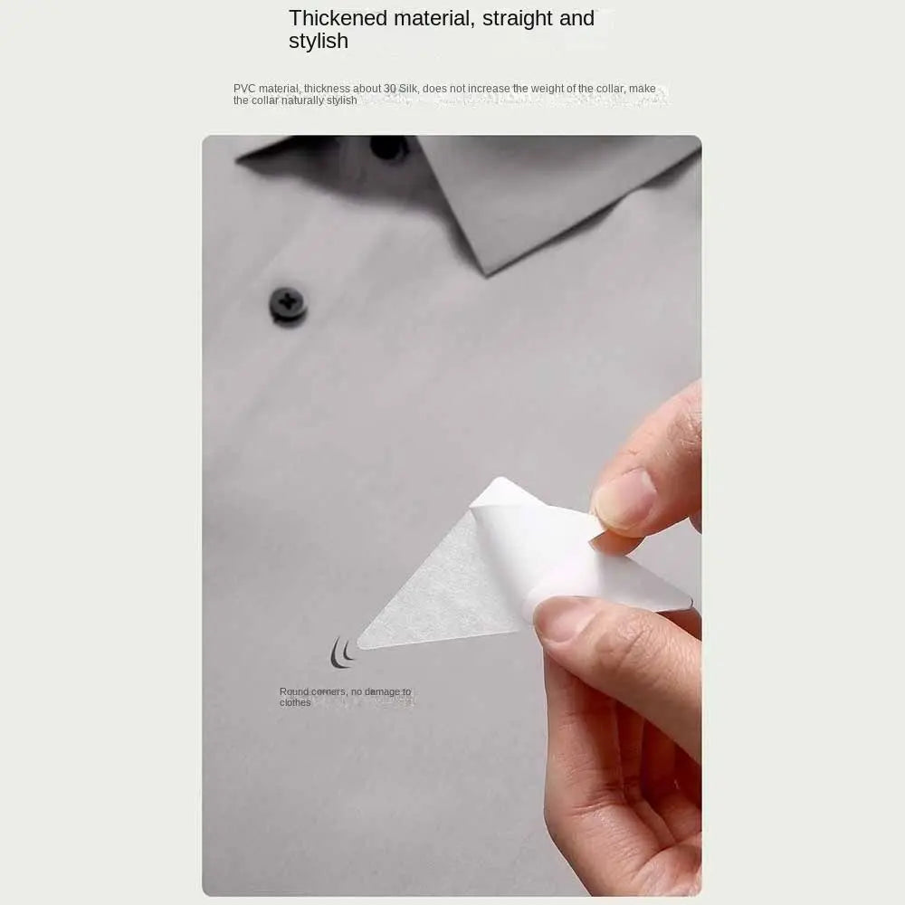 10pcs Disposable Shirt Collar Support Shaping Sticker Anti-roll Collar Stays Shirt Stand Collar Tool Collar Shaper Fixed Pads