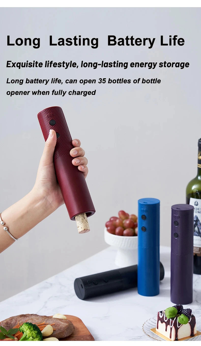 HOMEFISH Electric Wine Bottle Opener Automatic Red Wine Corkscrew Rechargeable Wine Opener One-click Button Wine Tools