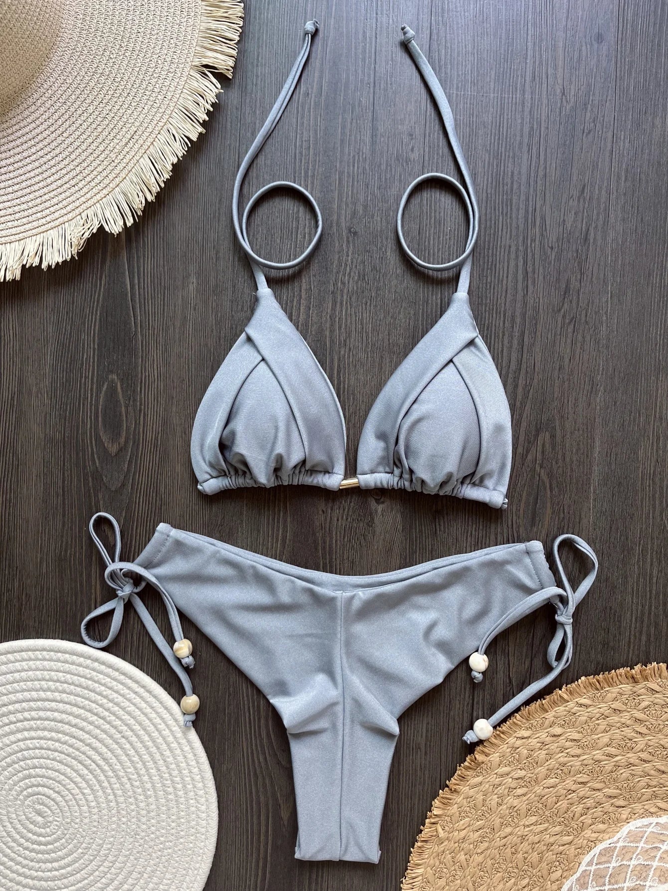 2026 Sexy Folds Bikini Set Solid Micro Bikinis Women Swimsuit Female Triangle Swimwear Beach Wear Bathing Suit