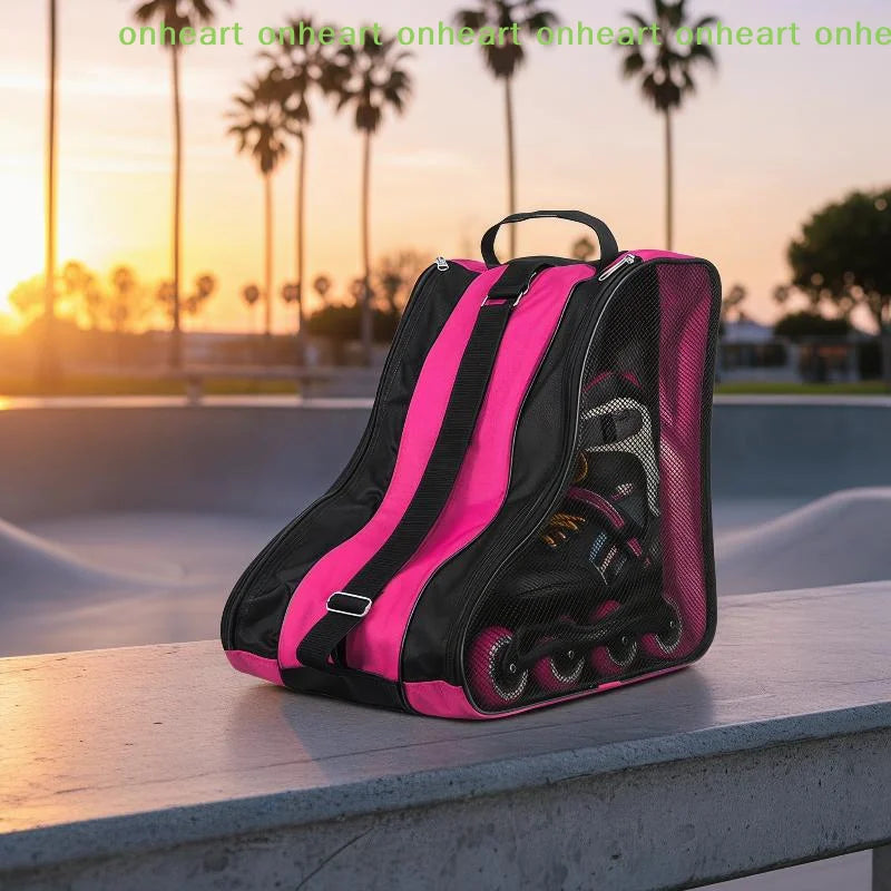 [C]3 Layers Breathable Skate Bag for Kids Backpack Style Comfortable Skating Accessory