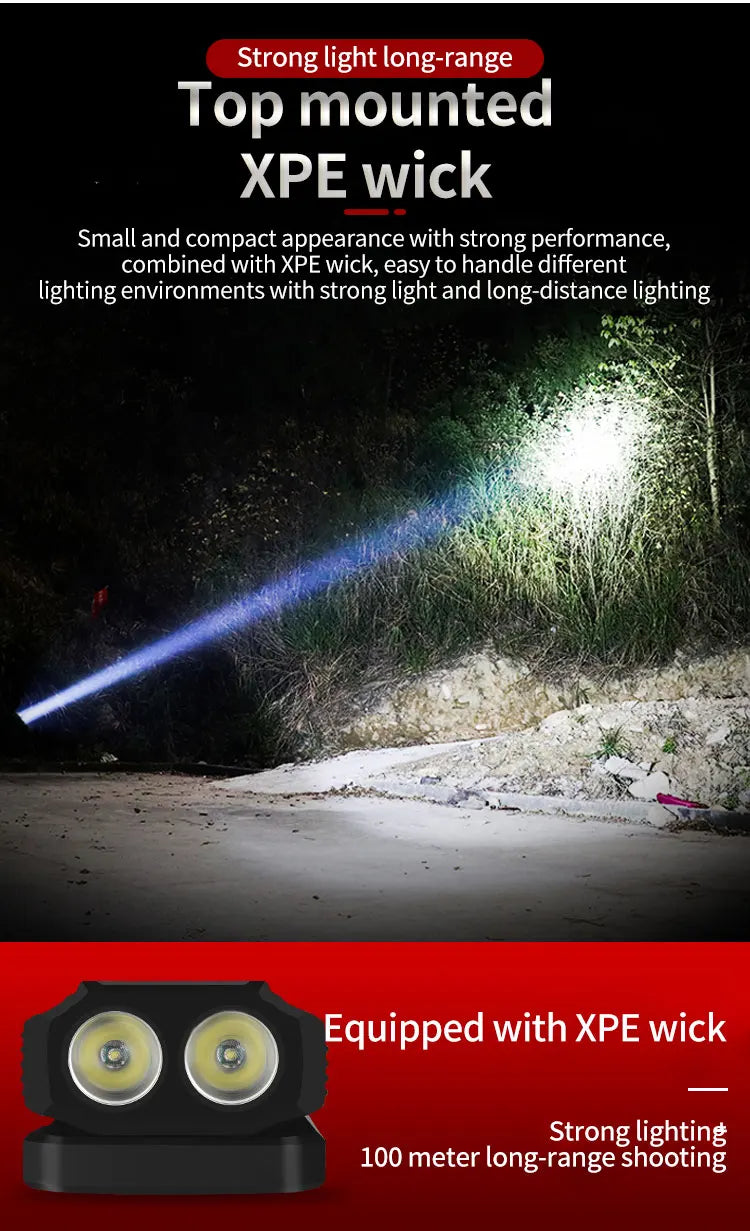 Portable COB Magnetic Work Light Rechargeable LED Flashlight Super Bright Camping Waterproof Car Repair Lamp with Brackets