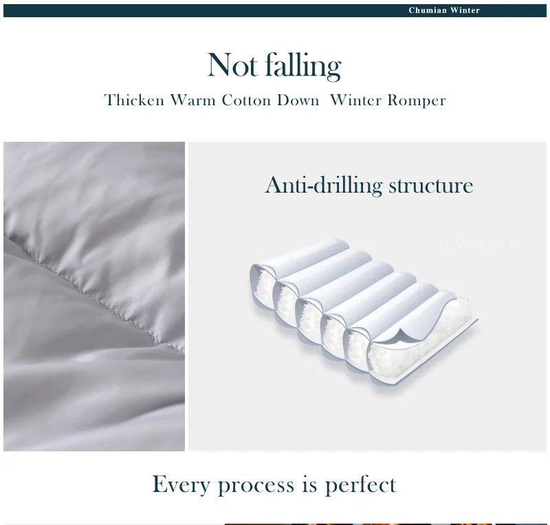 Ircomll Warm Infant Baby Jumpsuit Cotton Down Rompers Hooded Inside Fleece Boy Girl Winter Autumn Overalls Children Outerwear