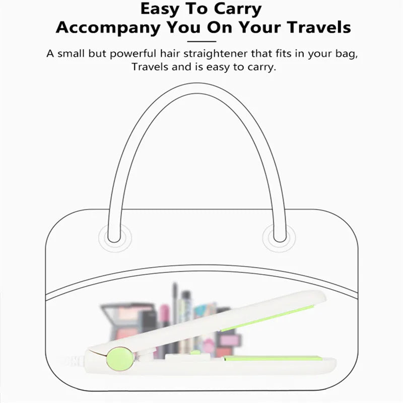 New Mini Hair Straightener Flat Iron Ceramic Curling Iron Short Hair Portable Dual-Use Curler Hair Styling Care For Traveling