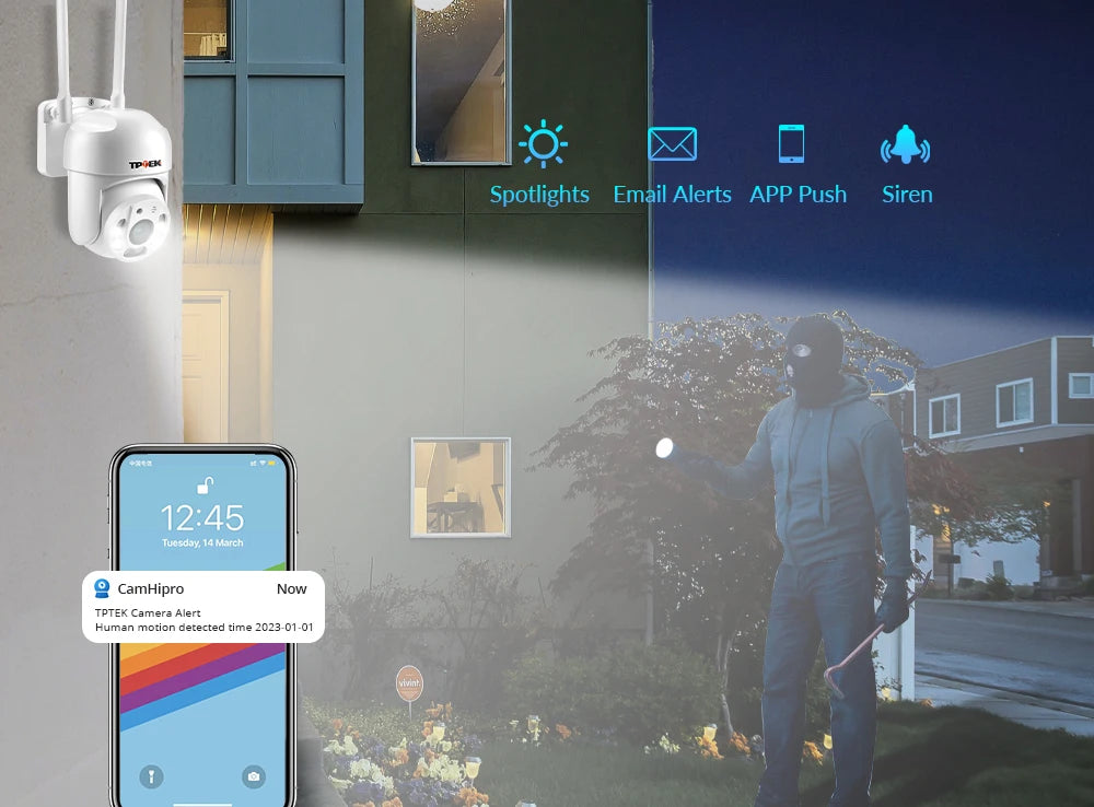 4MP PTZ WIFI IP Camera 1080P CCTV Surveillance Security Protection Wi Fi Outdoor 4X Digital Zoom Street CamHipro CamHi Camara