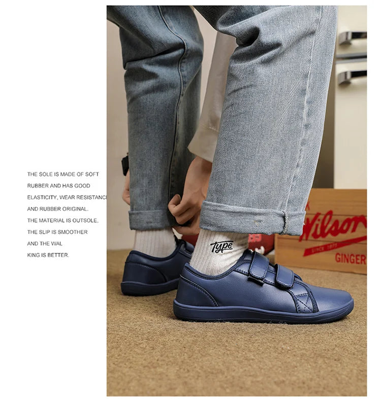 Mens/Women Barefoot Walking Shoes Wide Toe Zero Drop Minimalist Shoes Leather Comfortable Casual Shoes for Gym Driving Office