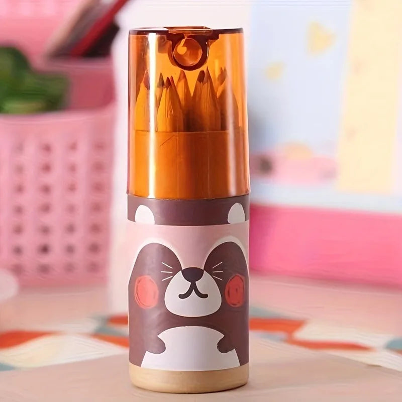 12pcs/box Children's Colore Pencil Set Crayons Cute Korean Stationery Drawing Art Tool Professional Colored Pen School Supplies