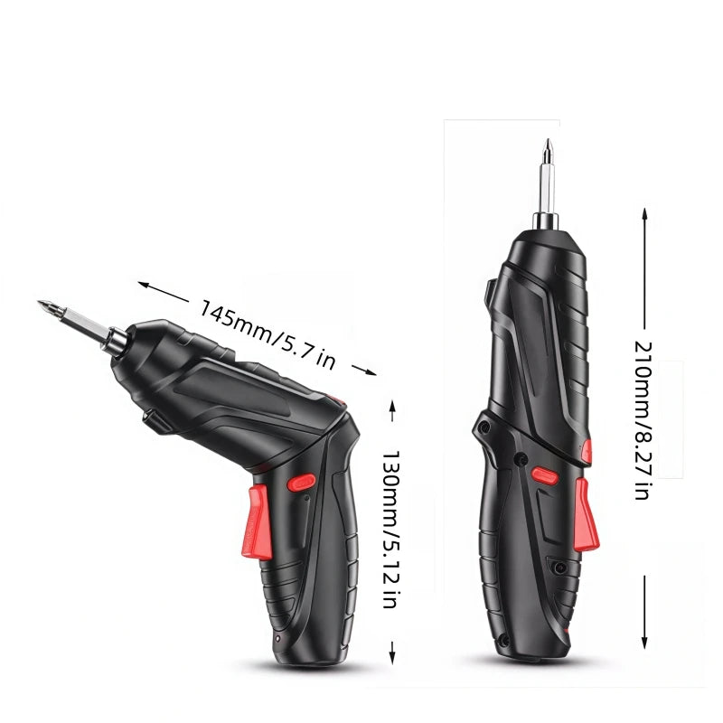 Electrical Screwdriver Handheld for Home Repair and DIY Right Angle Rotation Pistol Bored Drill LED Lights Long Battery Life