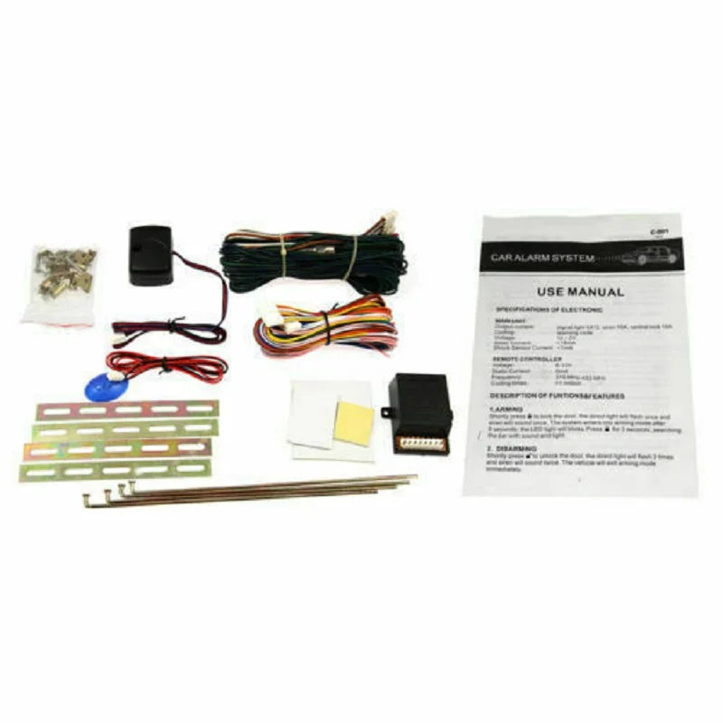 Car Intelligent Alarm Keyless Entry System Engine Security Protection Remote Start Stop Button 4 Door Car Power Locks Actuator