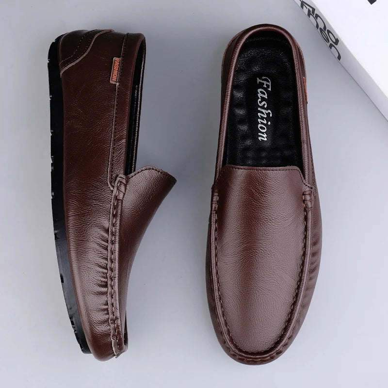 Genuine Leather Men Casual Shoes Luxury Brand Mens Loafers Moccasins Breathable Slip on Italian Driving Shoes Chaussure Homme