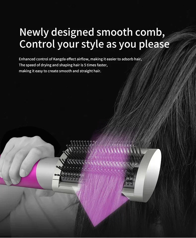 6-in-1 hair dryer set multi-function curling iron hair straightener hot air comb styling set for home salon-like effect