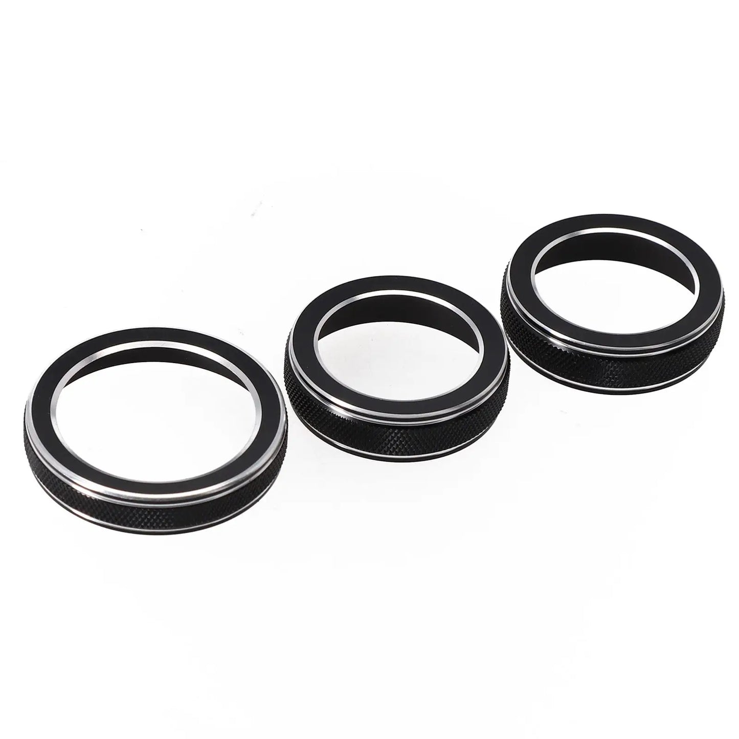 For Jeep Grand For Cherokee 2014 2015 2016 2017 2018 2019 2020 2021 Car Black AC Radio Switch Trim Ring Knob Covers 3pcs