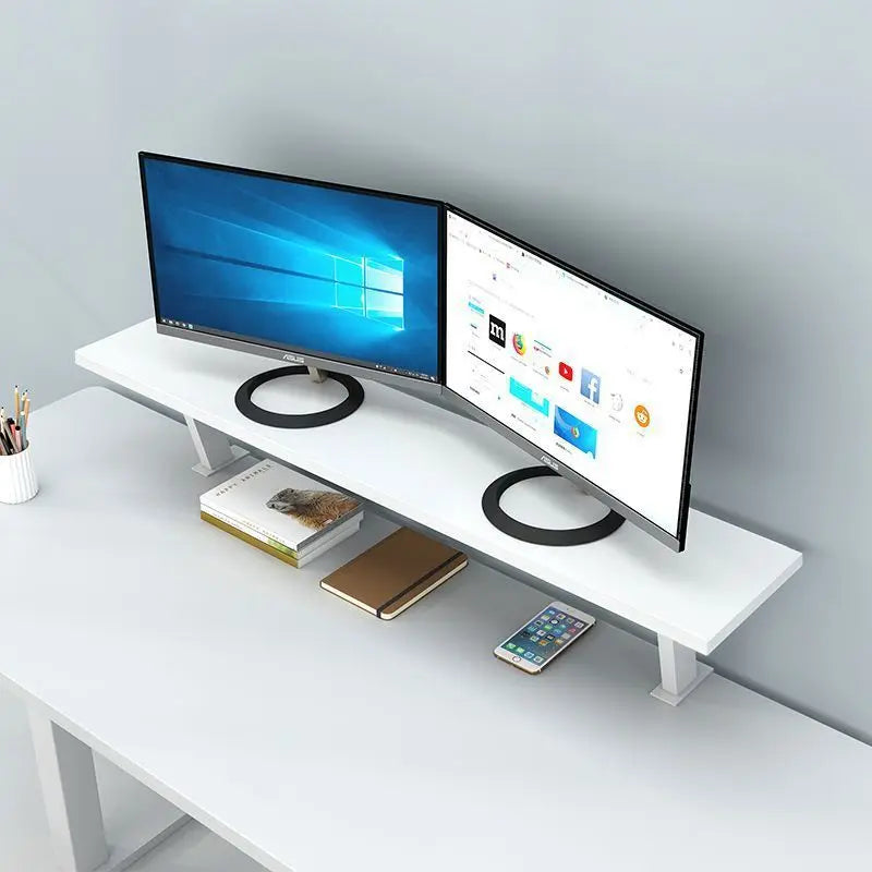 Versatile Desk Organizer with Metal U-Clamp - Sturdy Wooden Storage Rack for Office, Study & Reading