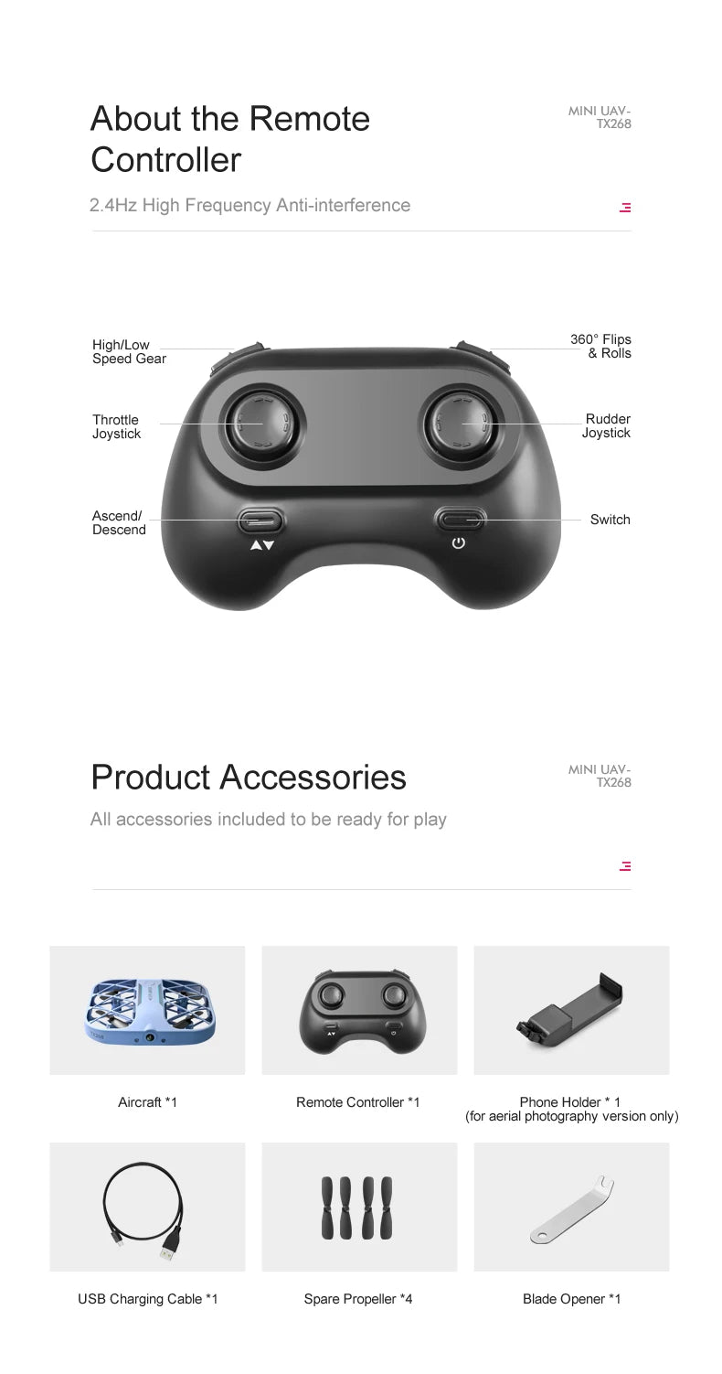 Mini Drone With 4k Professional Camera Air Hover 360° Roll Wide-Angle Camera Portable Long Life Remote Control Helicopter Toy