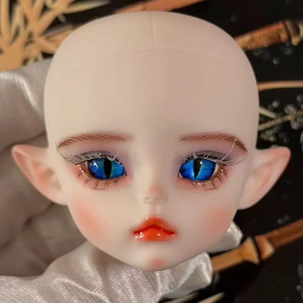 Cute 1/6 BJD Doll Head Handmade Elf Makeup Dolls White Eyelash 30cm Doll Kids Toy Gift Dolls for Girls
