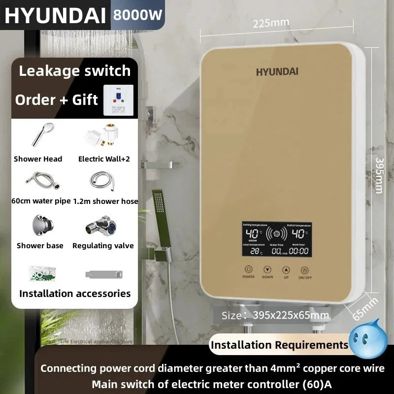 Intelligent Electric Water Heater Tankless Water Heater Household Fast Hot Bath Machine Apartment Hotel Bathroom Hot Shower